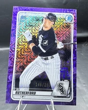 2020 Bowman CHROME MOJO REFRACTOR PURPLE /250 #BCP-211 BLAKE RUTHERFORD RC
