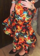 Floral Pencil Skirt with Flare Bottom Size 3X Plus Size Colorful