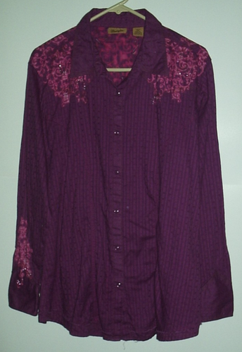 Wrangler LS Western Shirt Maglietta, Mid Indaco, S Uomo