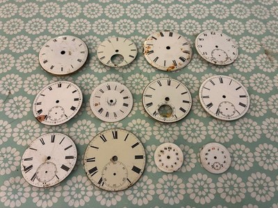 Antike Emaille Taschenuhr Zifferblätter Restposten x 12