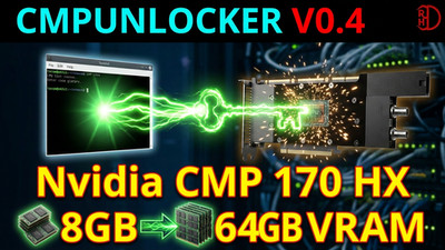 Nvidia CMP 170HX 8GB (Unlockable 64G, PCIe Gen2)  100% working MODED to PCIe 16x