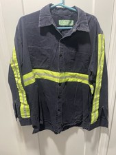 Red Kap High Visibility Button Down Work Shirt Hi Vi Reflective Safety Gear XL