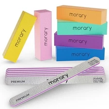 Nail Files and Buffers 12Pcs Professional Manicure Tools Kit, 6 Pcs Gray Doub...