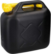 10L Black Plastic Fuel Jerry Can Car Petrol Diesel With Spout Water 10 Litre