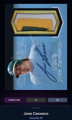DIGITAL!  BUNT 2018 Topps Dynasty Jose Canseco Athletics Limited To 50cc SR!