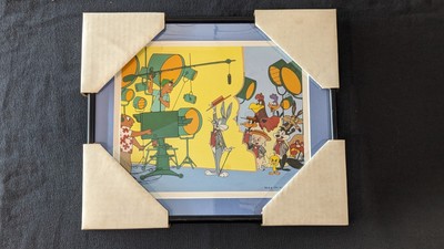 1991 Warner Bros. Looney Tunes Framed & Matted Cel - Bugs, Tweety, Porky, Daffy!