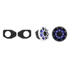 Kicker 51MSC65 6.5" Premium Marine LED Speakers and Overhead 6.5in adapters C...