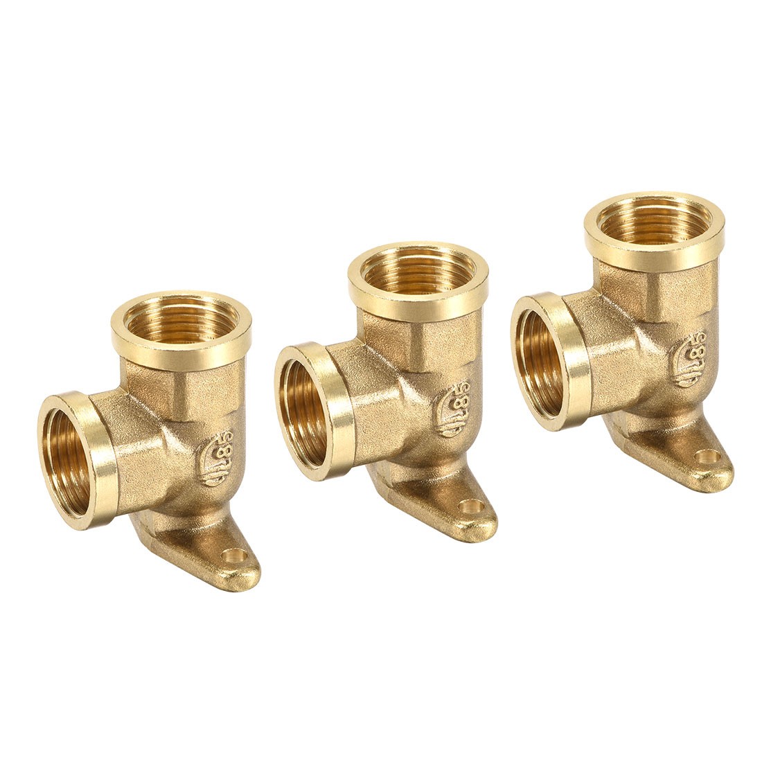 3pack Brass Pipe Fitting 90 Degree Drop Ear Elbow G1/2" Female Crimp Fitting