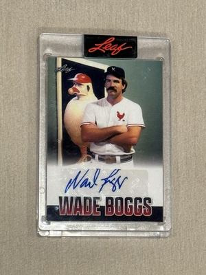 #ad #ad 2023 Leaf Reimagined Wade Boggs Auto 10 81 RI WB1 Chicken Man Oddball HOF Sealed $44.00