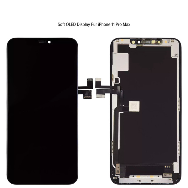 Iphone 11 Pro Max Display Soft Oled Ersatz Bildschirm Touchscreen Fhd+ Schwarz-image
