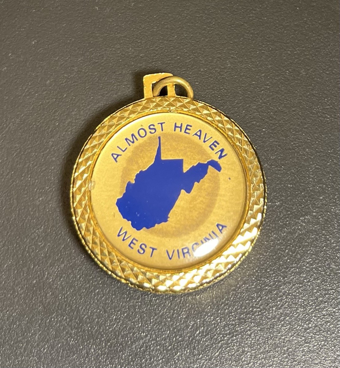 HTF! Vintage West Virginia Almost Heaven West Virginia  Gold Necklace Pendant View 5
