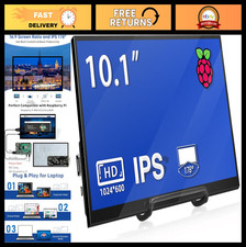10.1" HDMI Monitor for Raspberry Pi 5/4/3/2/B, 1024x600 IPS LCD Display, Free-Dr