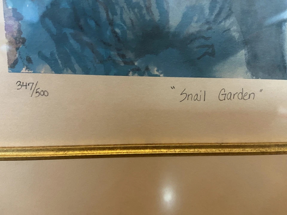 Jerry Garcia 石版画“蜗牛花园”美术印刷品 Grateful Dead 罕见 347/500 — 第 3/4 张图片