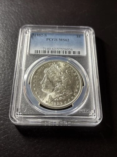 1882-S Morgan Silver Dollar PCGS MS62 – $1 San Francisco Mint – Nice Luster