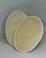 2x Natural Loofah Facial  Body Cleansing  Exfoliating Fiber Pad Scrub - New