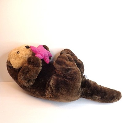 Unipak 17'' Sea Otter Plush Holding Purple Starfish Soft Stuffed Animal Toy