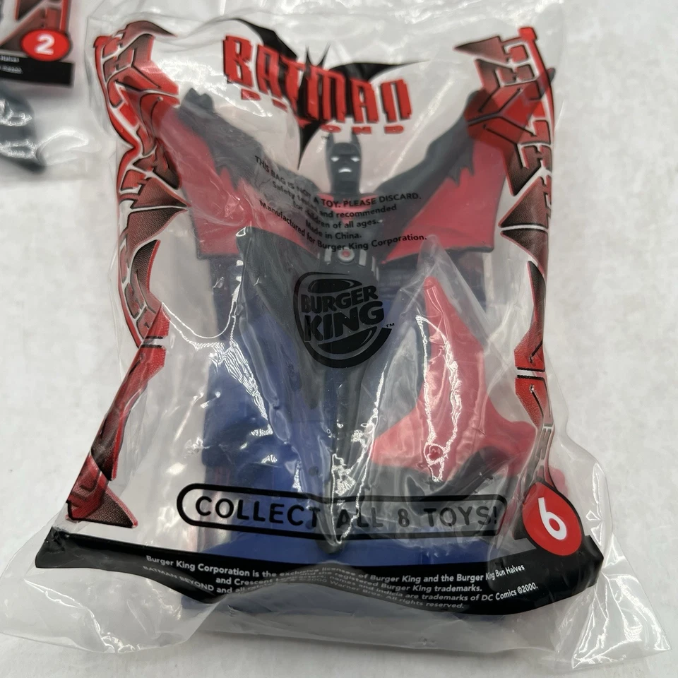 Burger King Kids Meals 2000 Batman Beyond DC Complete Set of 8 New in Bags - Image 4 of 4