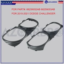 For 2015-2021 Dodge Challenger LH & RH Front Headlight Bezel Lamp Cover Trim Set
