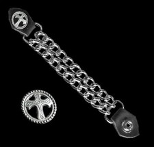 BIKER VEST EXTENDER DECORATIVE CROSS MADE IN USA! motorcycle gremlin guardian h