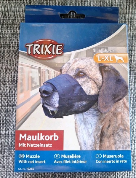 Gewebe Maulkorb, Maulschlaufe,Hunde. Training,Gr.L/Xl, Schwarz, Gepolstert,Neu-image