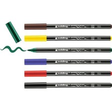 Edding 4200 Porcelain Brush Pen Set of 6 Multi Coloured Waterproof Marking Pens