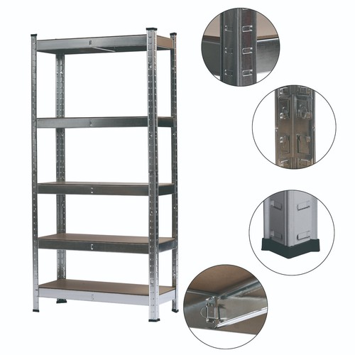 Heavy Duty 5 Tier Metal Galvanized Shelving Rack Unit Garage Storage