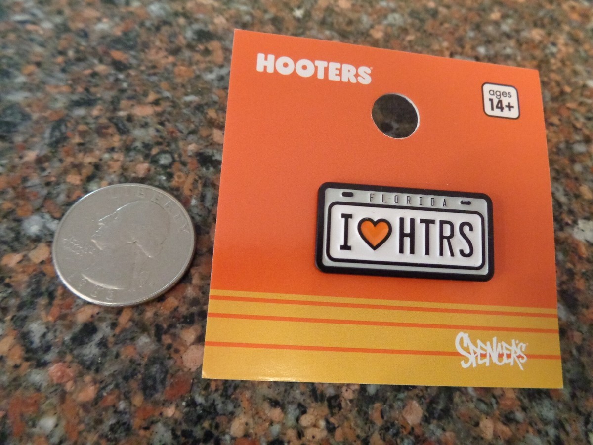 Hooters Enamel Pin I Love ? HTRS ? Florida License Plate 