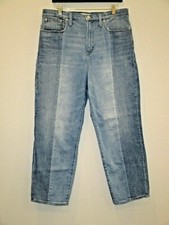 MADEWELL Pieced Edition Classic Straight Ankle Jeans In Clairmont Wash- Size 32