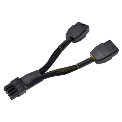 COMeap 8 Pin Male to Dual PCIe 8 Pin Female VIDEO Power Cable 10cm