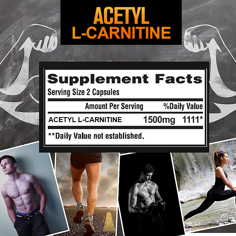 Acetyl L-Carnitine 1500mg 120 Capsules Strong Fat Burner Weight Loss Antioxidant