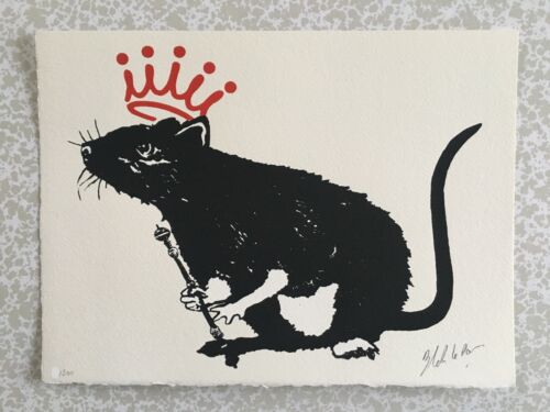 Blek Le Rat (Xavier Prou) - The King - Sérigraphie signée et numérotée xx/300 - Afbeelding 1 van 7