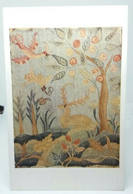 Handarbeit Bild American Crewel Stickerei um 1750 USA Vintage Postkarte 
