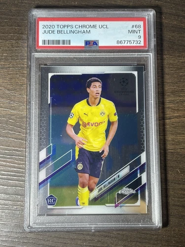 2020 Topps Chrome UCL UEFA Champions League Rookie #68 Jude Bellingham RC PSA 9