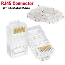 RJ45 Ethernet End Plugs Connector Network Lan Patch Cable CAT5e CAT6 Male Lot