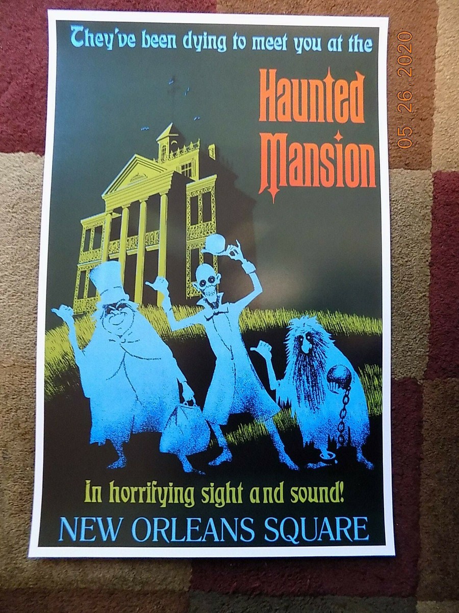 1969 Disney Haunted Mansion 11 X 17 Attraction Poster New Orleans