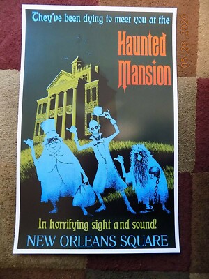 1969 Disney Haunted Mansion 11 X 17 Attraction Poster New Orleans