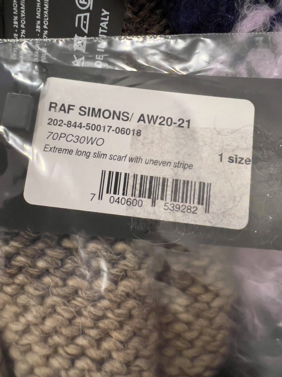 New With Tags RARE RAF SIMONS FW20 Long Slim Knit Scarf With