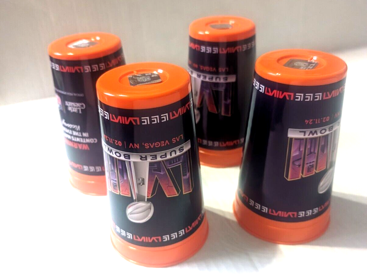 LITTLE CAESARS PIZZA NFL Super Bowl LVIII 58 Lot of 4 Cups 32 oz ...