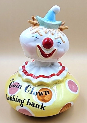 Vintage Holt Howard The Coin Clown Bobbing Bank 1958 Ceramic