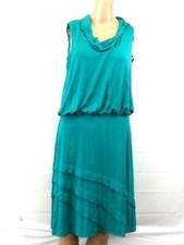 Nine West sz 6 cowl neck sleeveless teal dress 