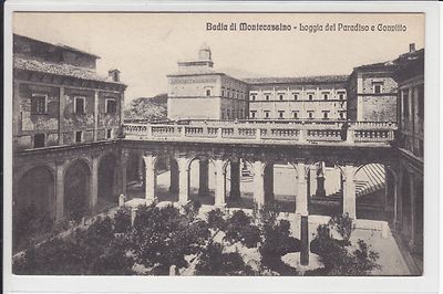 AK Badia di Montecassino, Loggia del Paradiso e Convitto 1920