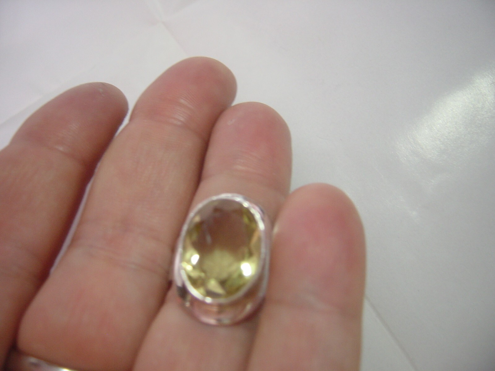 Vintage Solid Silver chunky ring-genuine natural … - image 10