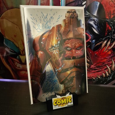 TMNT #1 Signed Battle Damage Kirkham Krang Virgin FOIL LTD 500 Teenage Turtles 