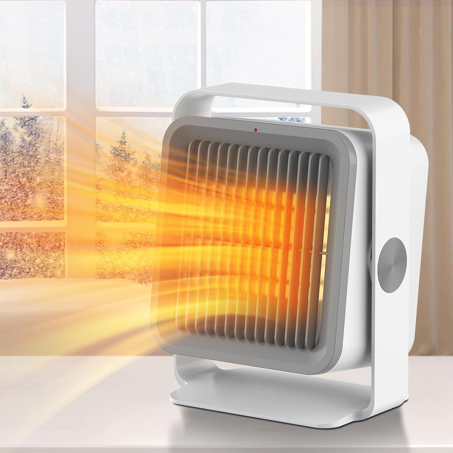 Space Heater, Portable Electric Heater Adjustable Angle for Indoor Use, Upgraded-image