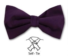 Men's Solid Satin Self Tie Bowtie- NWT