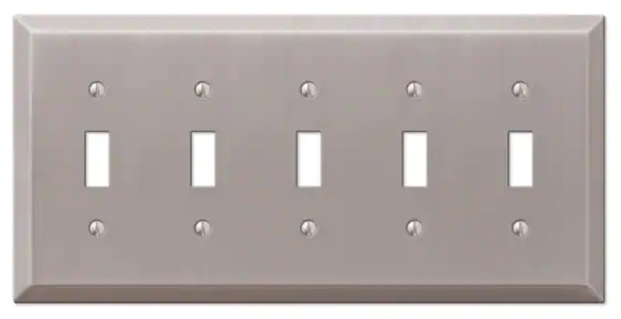 Cover Century Brushed Nickel Metal Wallplate Toggle Outlet R
