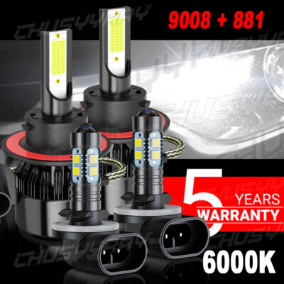 Combo For Pontiac Solstice 2006-2009 LED Headlight Hi/Lo Beam +Fog Light Bulb 4x