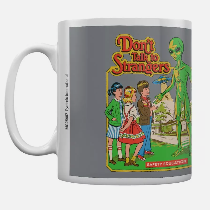 STEVEN RHODES - Don't Talk To Strangers Ceramic Mug. New and Boxed.