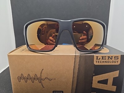Costa Del Mar REEFTON PRO 580G MATTE BLACK with 580G GOLD GLASS MIRROR LENS 