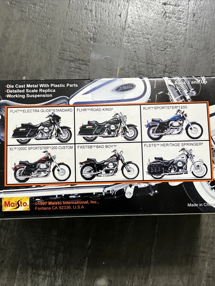 Bicicleta diecast Maisto Harley Davidson XLH Sportster 1200 1997 escala 1:18 nueva Foto 4 de 4